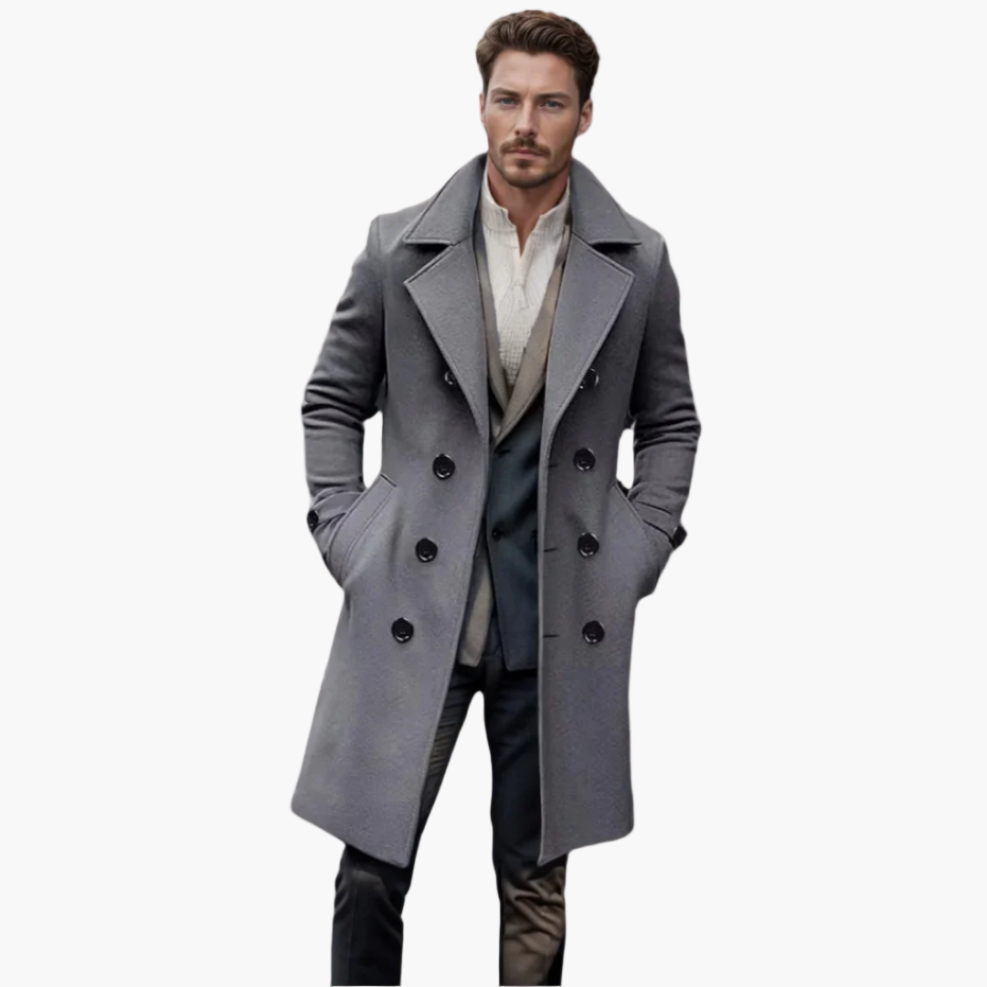 Herrrock – Elegant Lång Kappa för Män, Modern Stil, Perfekt för Fest och Vardag