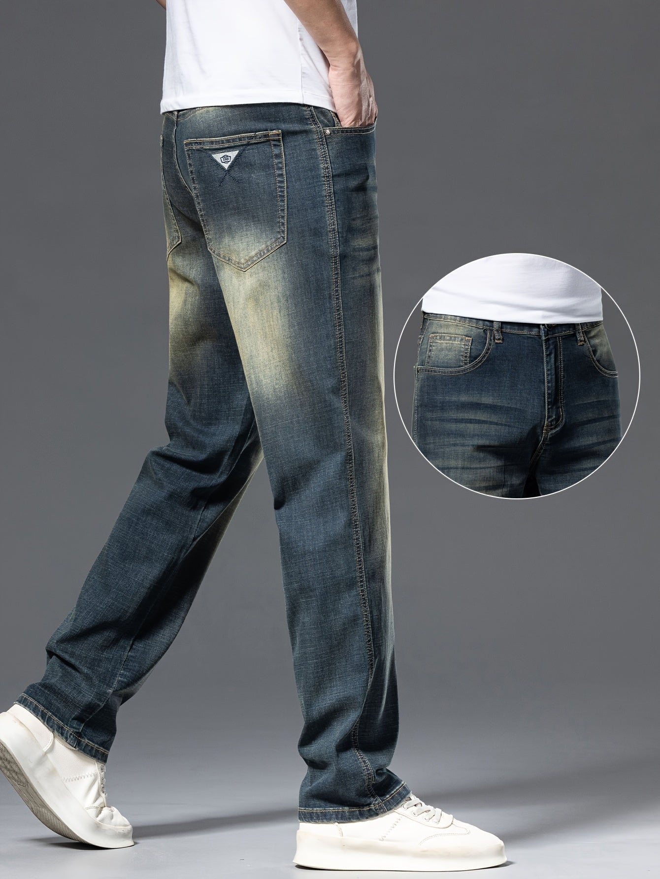 Herrjeans raka ben avslappnad stil för vardag och fritid