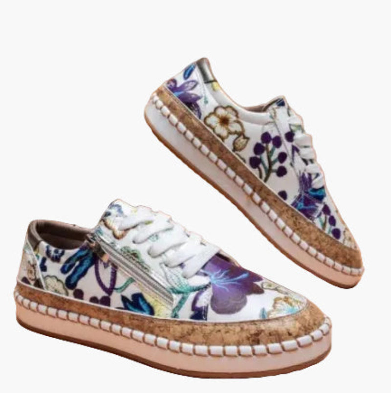 Dam Sneakers för kvinnor – Blommiga bekväma sneakers för vardag och promenad