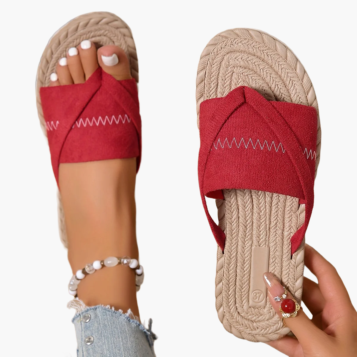 Dam Sandaler Slip-in Sommar Preppy Stil Fritidsskor