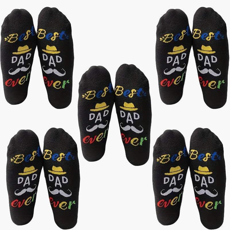 Herrstrumpor med text – Roliga presentstrumpor "Best Dad Ever" för pappa