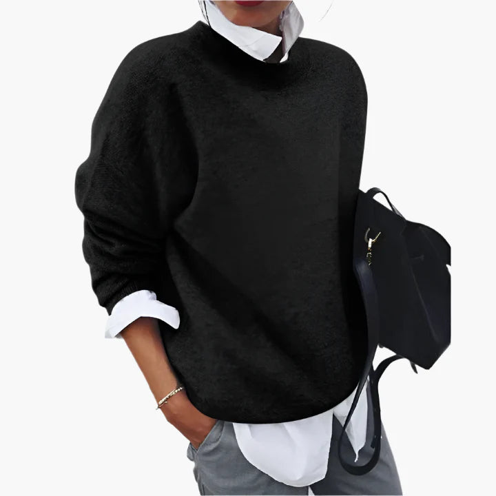 Damtröja i avslappnad stil – Elegant och modern stickad pullover för vardag och arbete