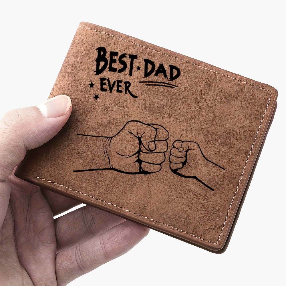 Herrplånbok med personlig gravyr – Bästa Pappa, Familjens Namn – Perfekt Fars Dag-present