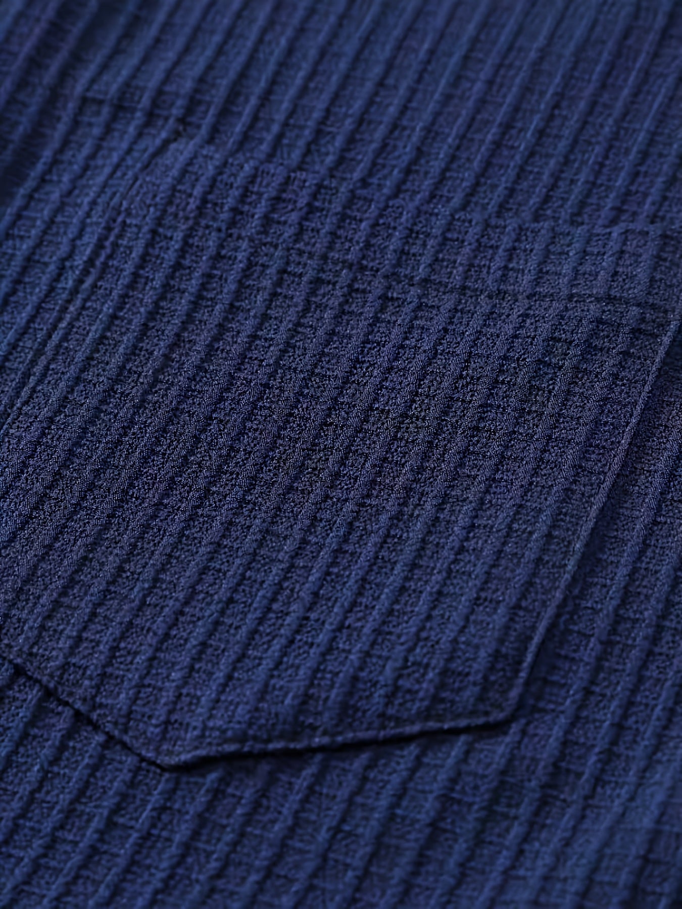 Herr Skjorta Kortärmad Texturerad Waffle-Knit Resortskjorta Trendig & Avslappnad