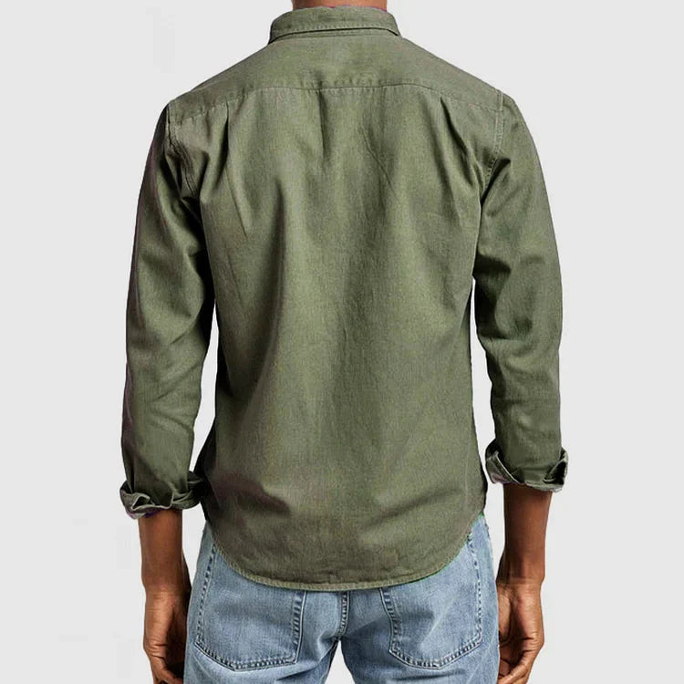 Herrskjorta – Klassisk Button-Down, Ledig & Stilren Vardagsstil