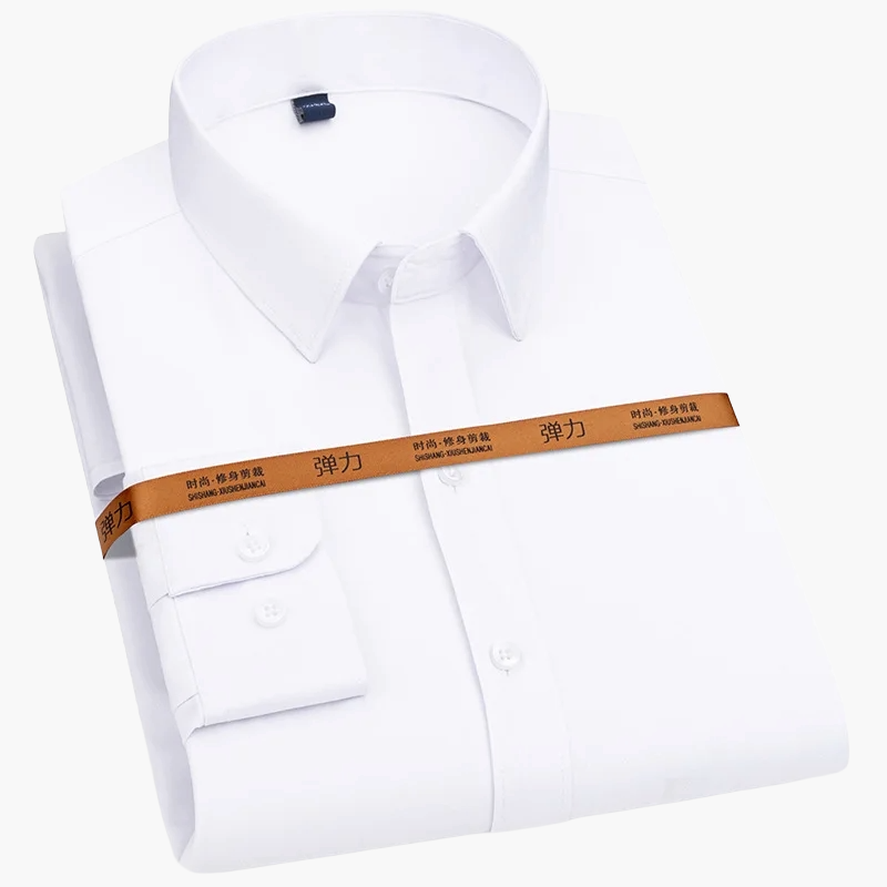 Herr Skjorta Elegant Business Slim Fit – Perfekt för Kontor och Fest