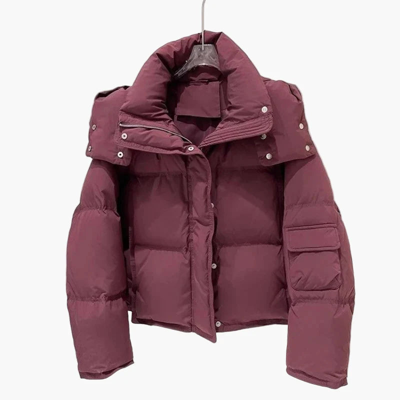 Dam Vinterjacka Kort Pufferjacka Vardag Streetwear