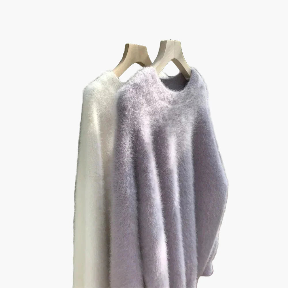 Damtröja Oversized Lös Stickad Tröja för Vardagsbruk och Mysiga Kvällar