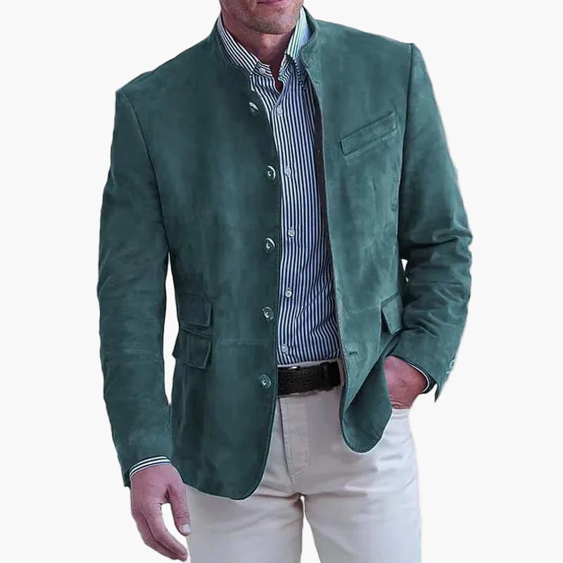 Herr Jacka Elegant Ståkrage Blazer – Stilren Vardags- och Festjacka
