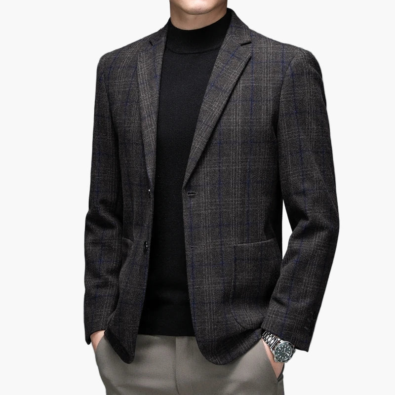 Herr Kavaj – Modern Rutig Blazer för Affär och Fest