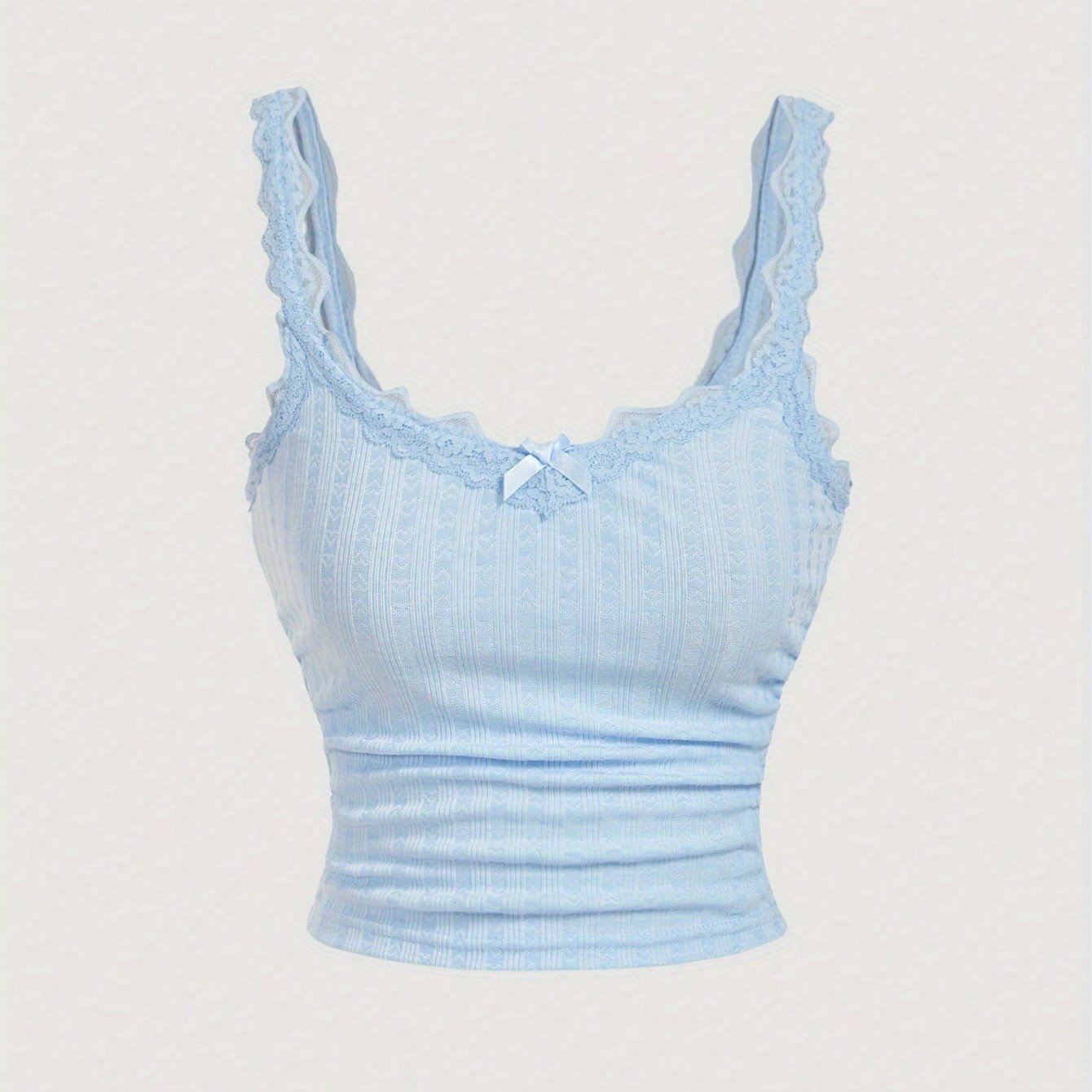 Damlinne Coquette Stil Vintage-Inspirerad Volang med Spetsdetaljer och Rosett
