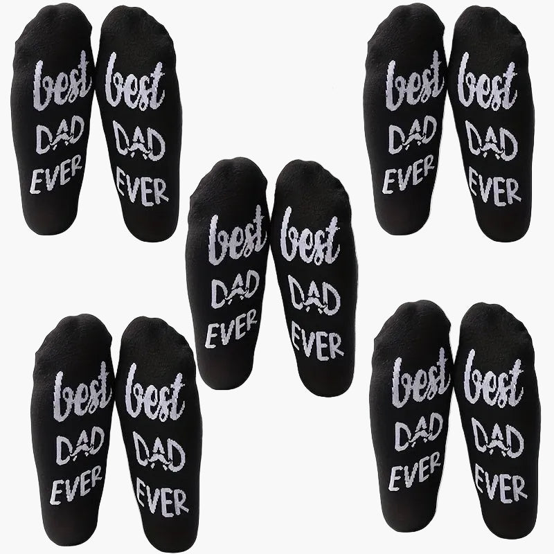 Herrsockor med text – Best Dad Ever – Rolig present till pappa, vardags- och hemmabruk