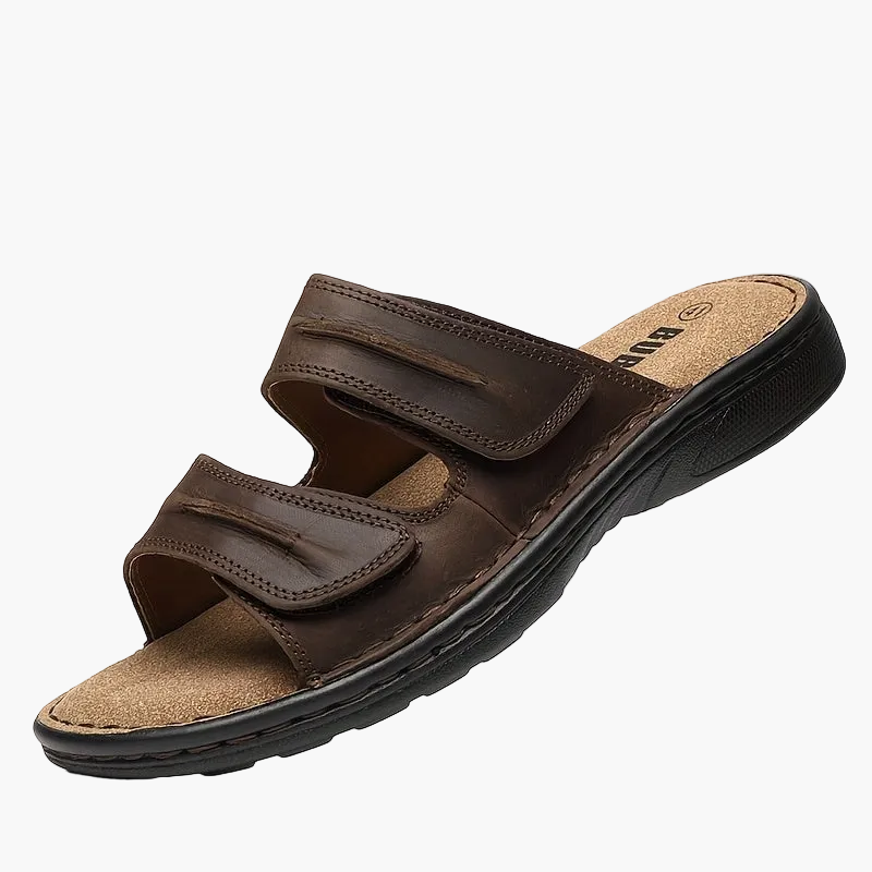 Herrsandaler med dubbla remmar och sportig komfort för vardag och fritid