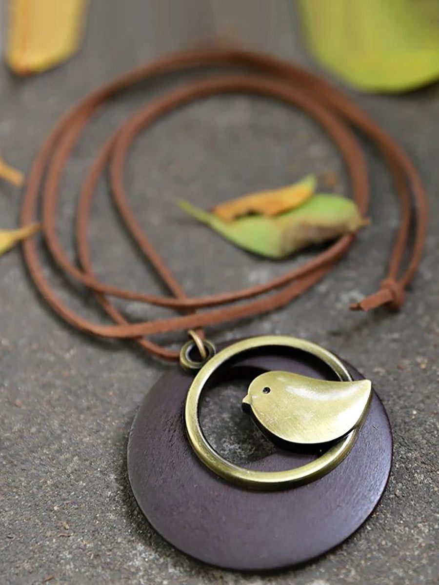 Retro Halsband med Fågelmotiv – Unisex Accessoar för Fest och Vardag