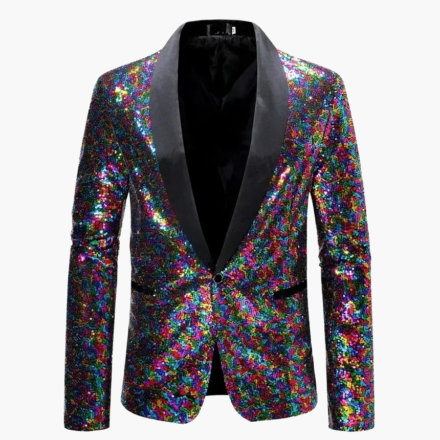 Herr Paljettkavaj Fest Blazer Slim Fit Partykläder