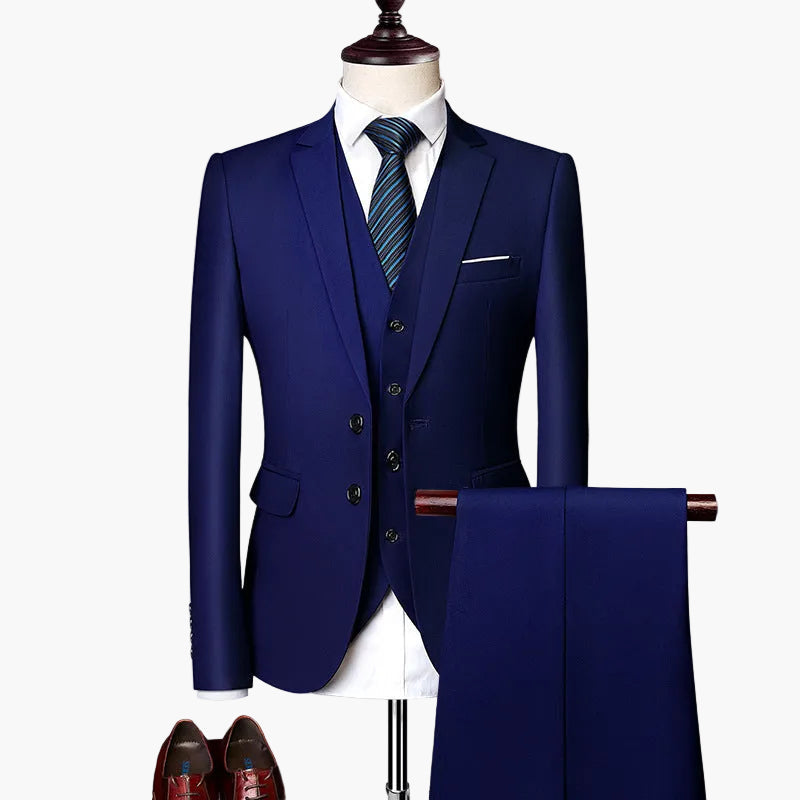 Herr Elegant 3-Delad Kostymset Slim Fit Formell Bröllop & Affär