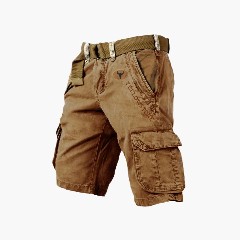 Herr Cargo Shorts Yellowstone – Praktiska och Stilrena Shorts för Utomhus och Vardag
