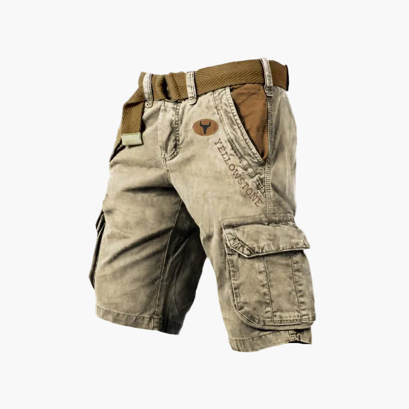 Herr Cargo Shorts Yellowstone – Praktiska och Stilrena Shorts för Utomhus och Vardag