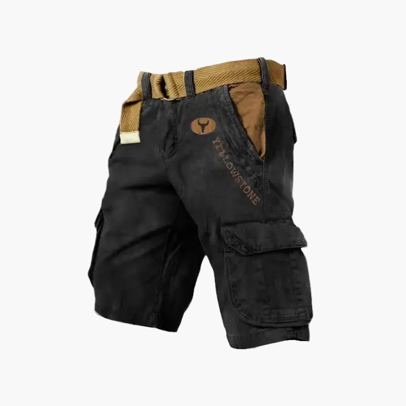 Herr Cargo Shorts Yellowstone – Praktiska och Stilrena Shorts för Utomhus och Vardag
