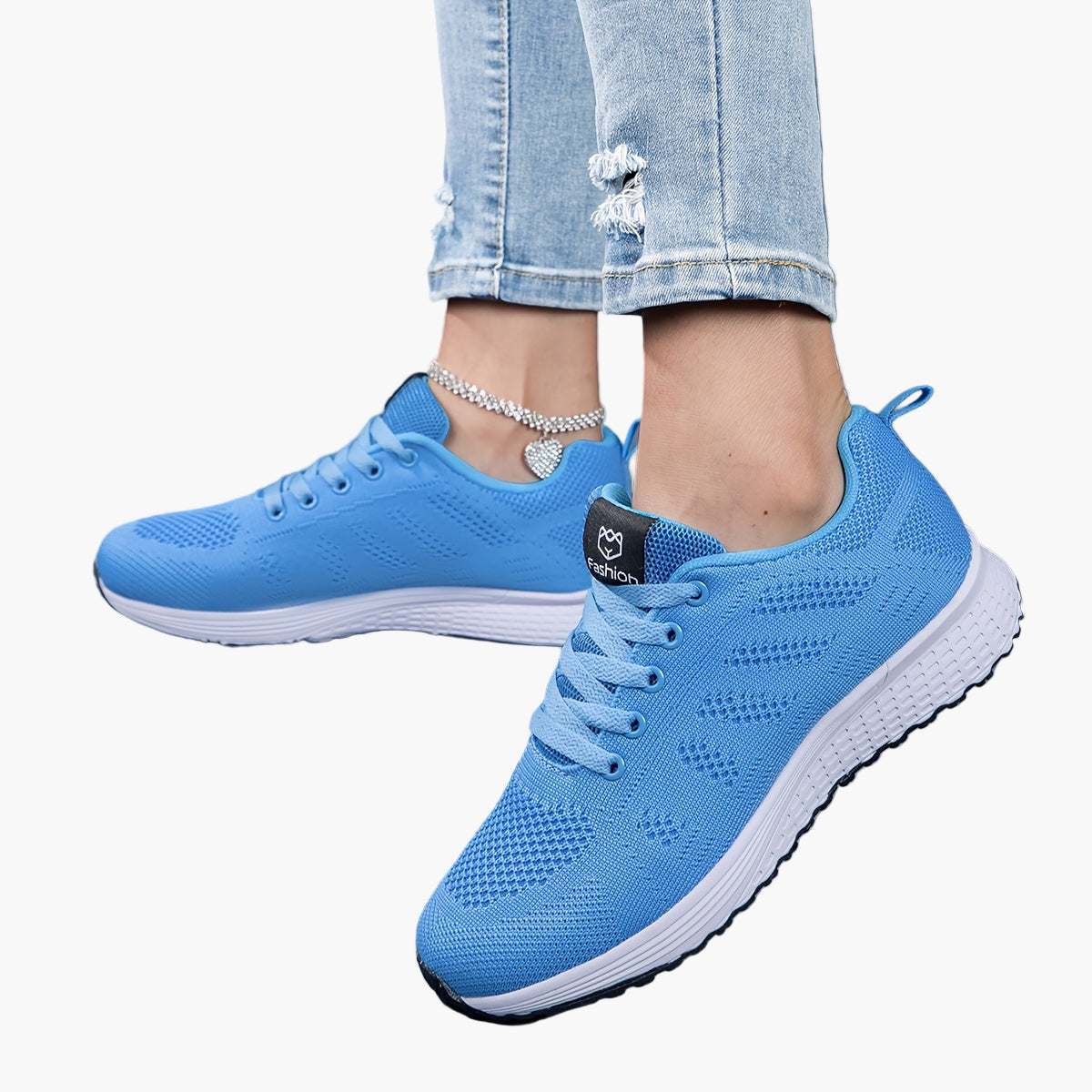 Dam Sneakers Sportstil Lättvikts Komfortskor för Träning och Vardag