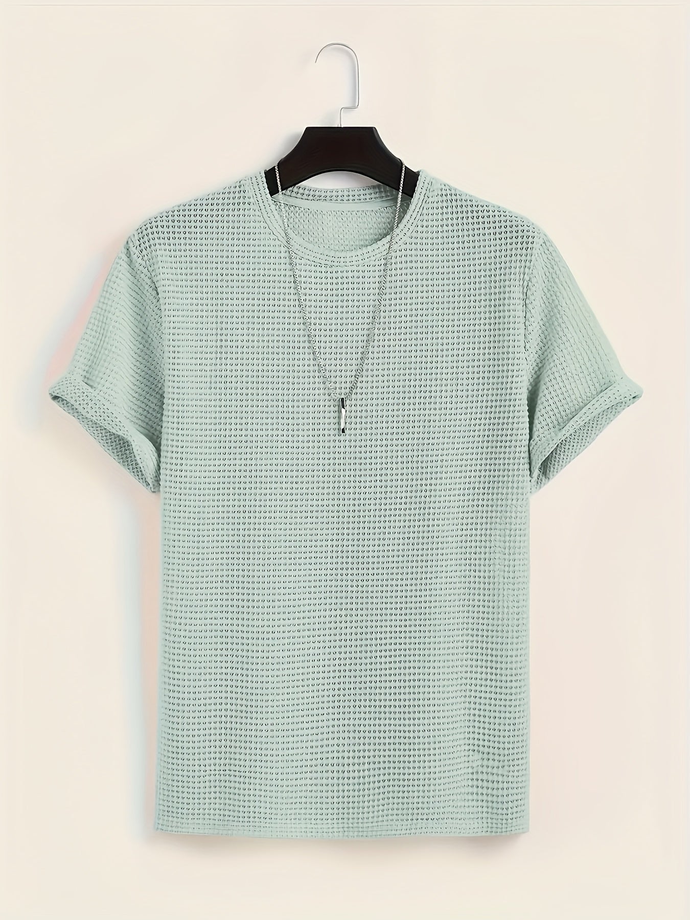Herr T-shirt med modern nätstruktur och avslappnad passform – Perfekt för vardag och semester