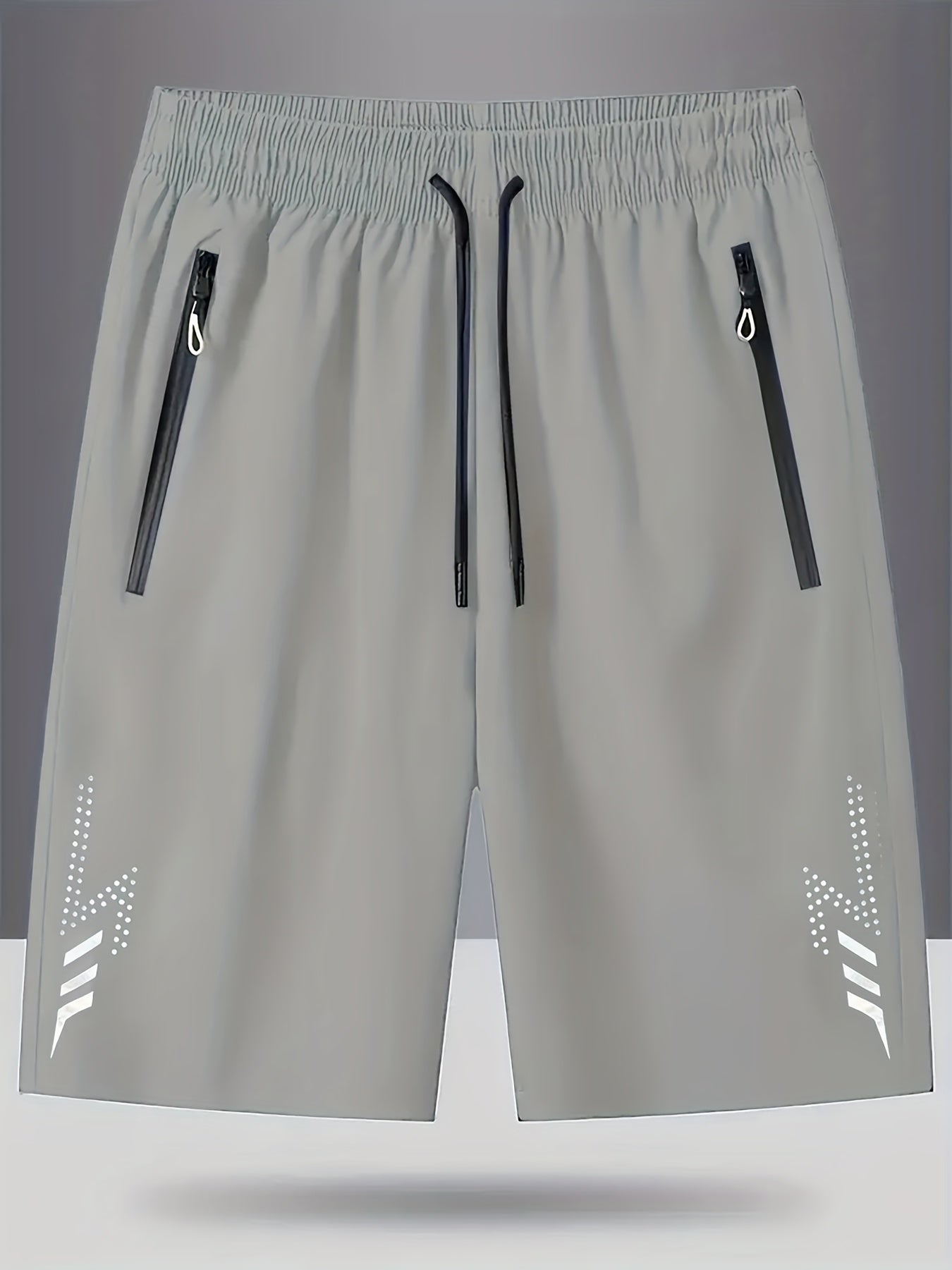 Herrar Sportiga Shorts med Dragkedjefickor – Perfekt för Träning, Löpning och Fritid