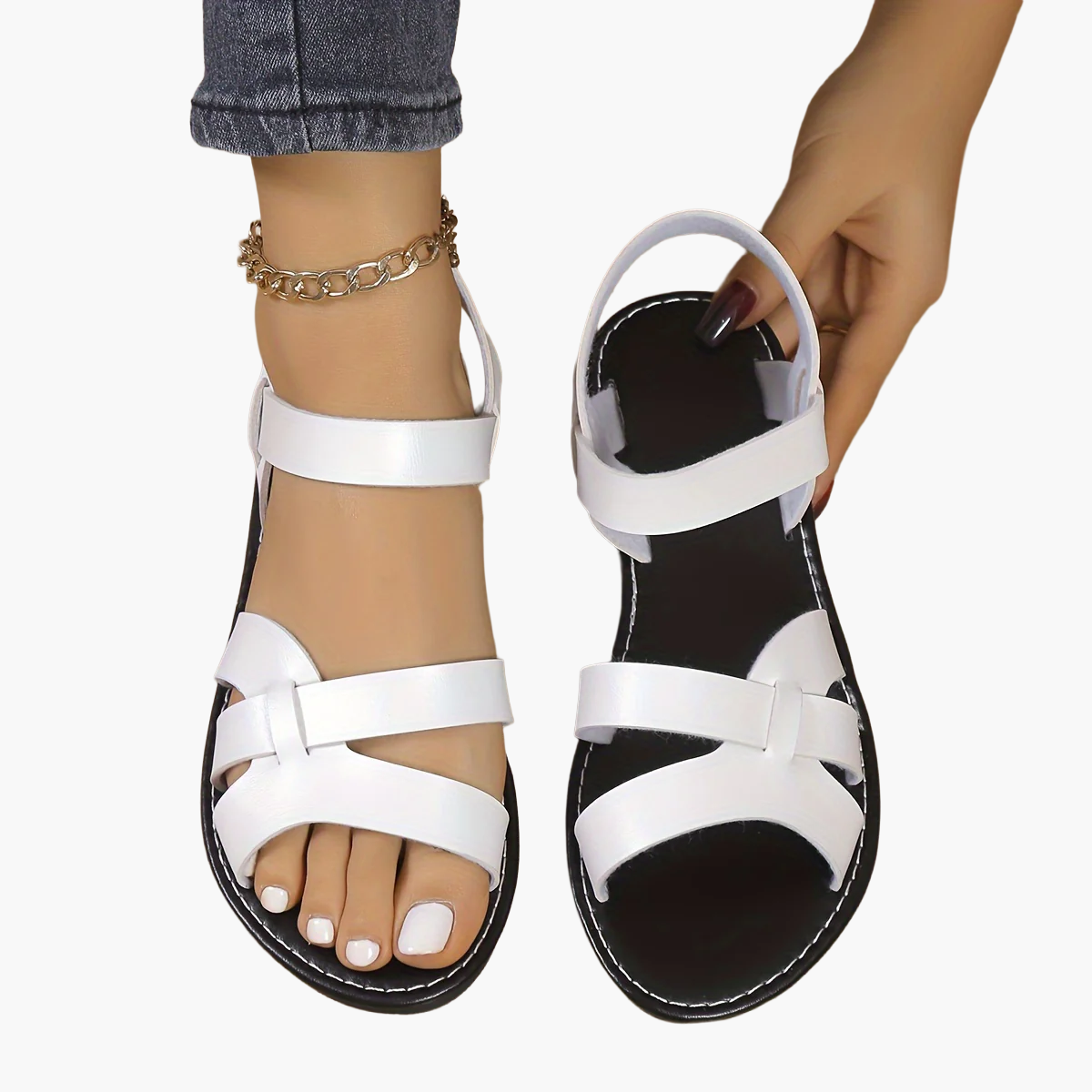 Dam Sandaler med Remmar och Elegant Design för Sommar