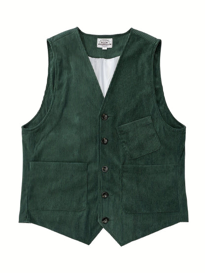 Herrväst i klassisk workwear-stil – elegant och mångsidig väst för arbete och fritid