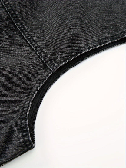 Herrväst i denim – Ärmfri, avslappnad stil för vardagsbruk