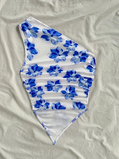 Dam Body One Shoulder Elegant Blommig Stil Perfekt för Vår och Sommar