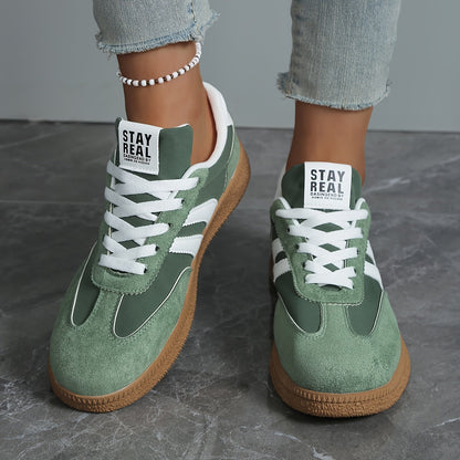 Dam Sneakers Retro Stil Vardagsträningsskor Avslappnad Komfort