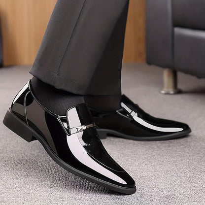 Herr Slip-On Lackskor – Elegant Loafer för Fest och Kontor