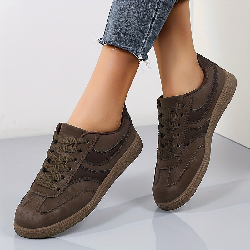 Dam Sneakers Vintage Stil Låga Skor för Vardag och Fritid
