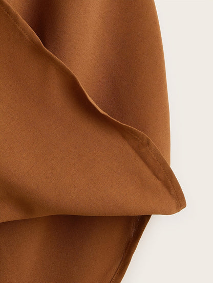 Dam Halterneck Draperad Ärmlös Blus – Trendig och Elegant för Vardag och Fest