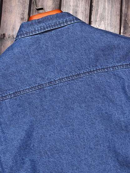 Herrskjorta Jeansstil – Klassisk Ledig Skjorta för Vardagsbruk och Helger