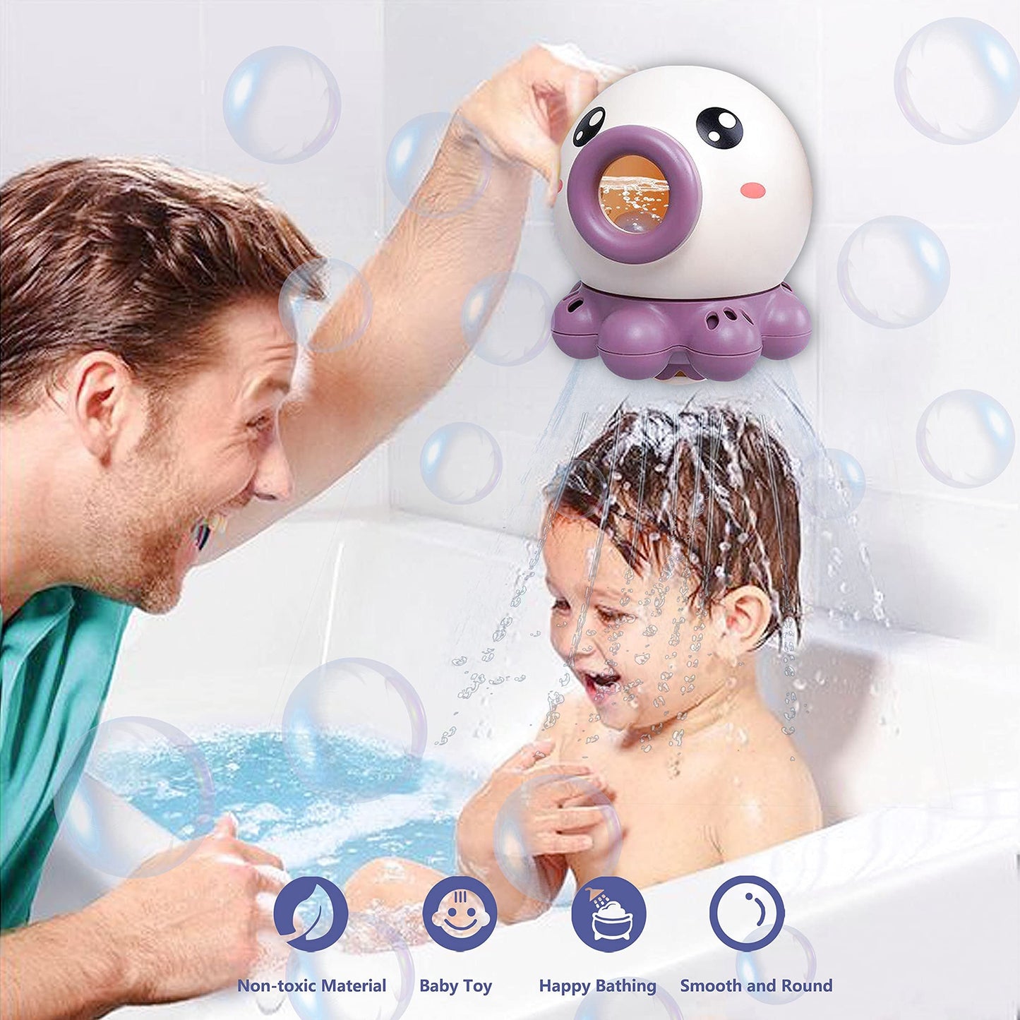 Baby Badleksak Bläckfisk Vattensprutare – Rolig Interaktiv Badleksak för Småbarn och Barn, Unisex