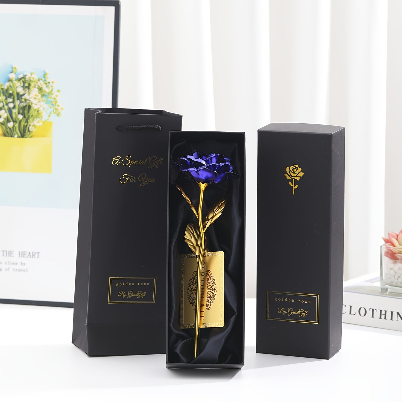 Elegant Dekorativ Evighetsros i Presentbox – Perfekt Gåva för Kvinnor, Romantisk Inredning och Jubileum