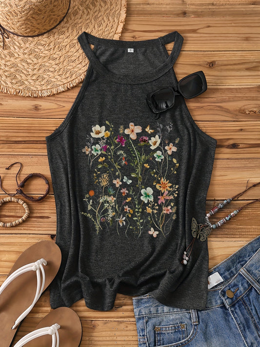 Damlinne med blommigt tryck – somrig casual stil för vardag och semester