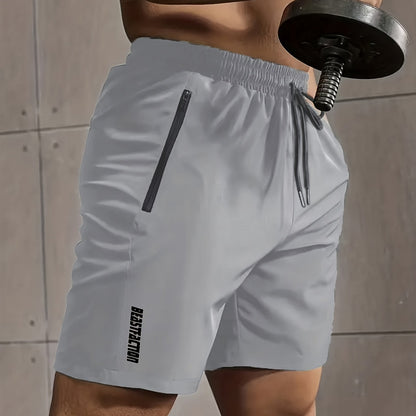 Herr Träningsshorts med dragkedjeficka – Sportiga Gymshorts för Träning & Fitness