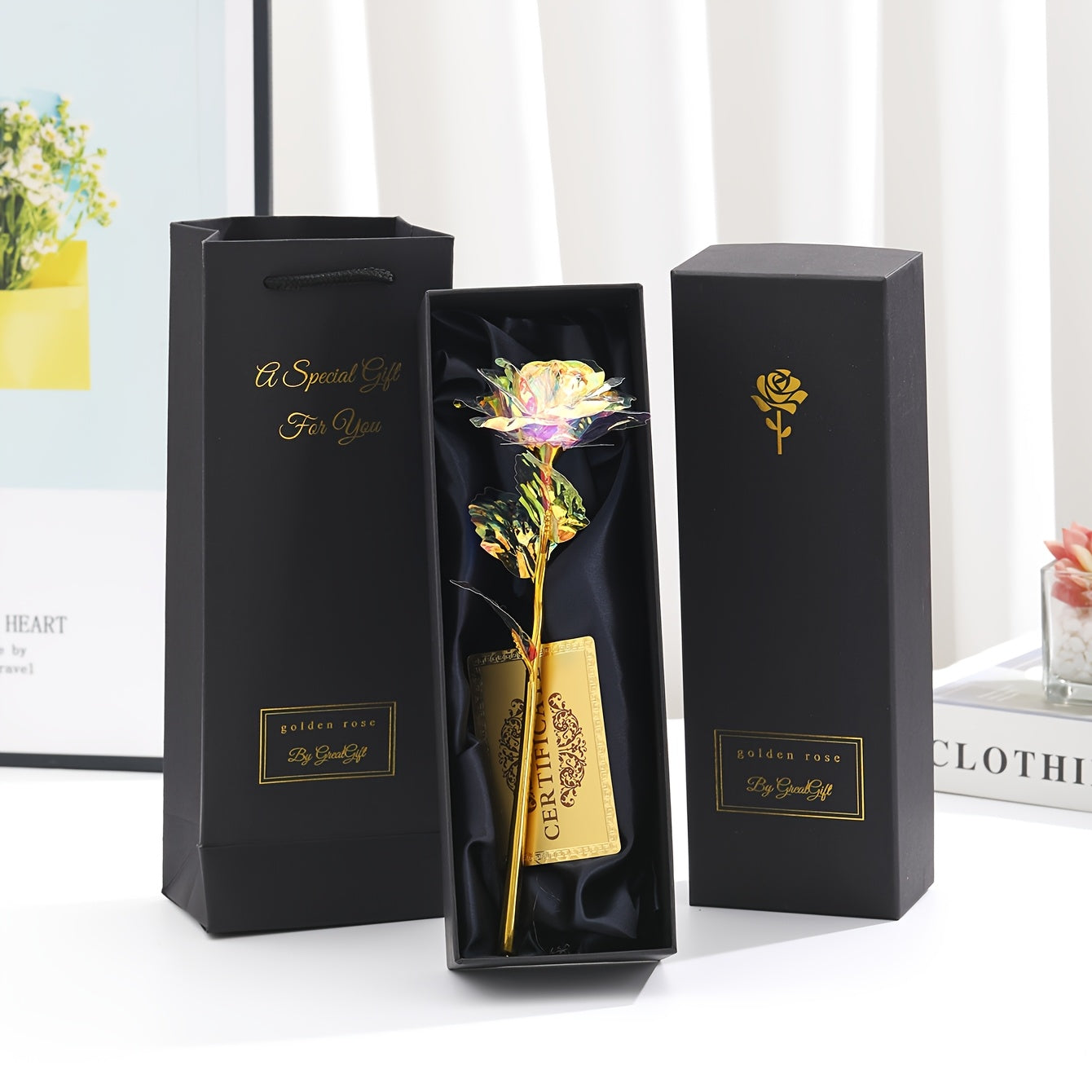 Elegant Dekorativ Evighetsros i Presentbox – Perfekt Gåva för Kvinnor, Romantisk Inredning och Jubileum