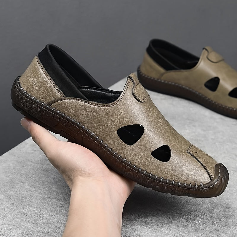 Herrar Casual Slip-On Sandaler med Andningshål – Perfekt för Sommar och Vardag