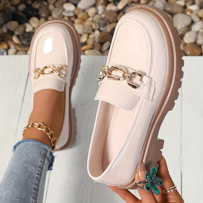 Damloafers med kedjedetalj – Preppy slip-on för vardagsbruk