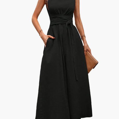 Dam Jumpsuit Elegant Ärmös Vid Benslut Sommar Fest och Vardag