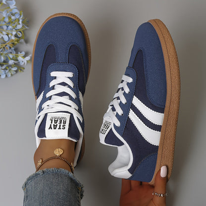 Dam Sneakers Retro Stil Vardagsträningsskor Avslappnad Komfort