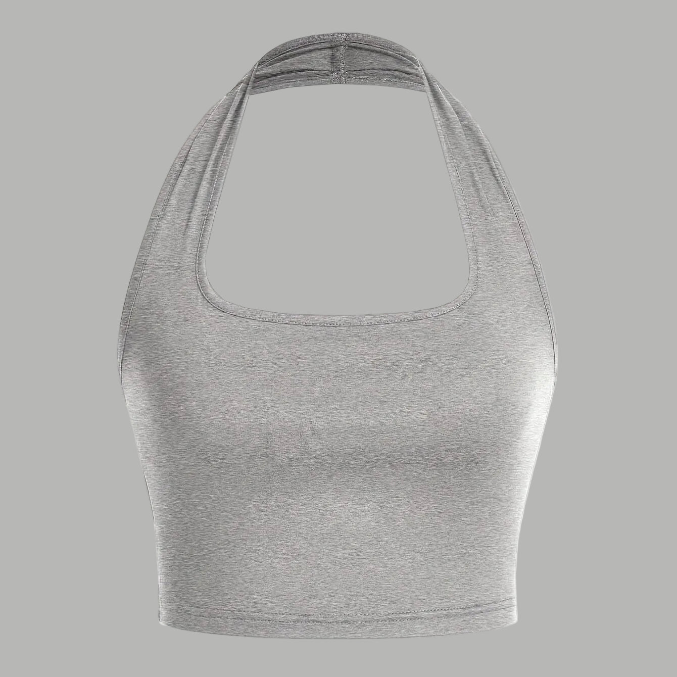 Dam Halterneck Crop Top med Öppen Rygg - Trendig Sommartopp för Vardag och Fest