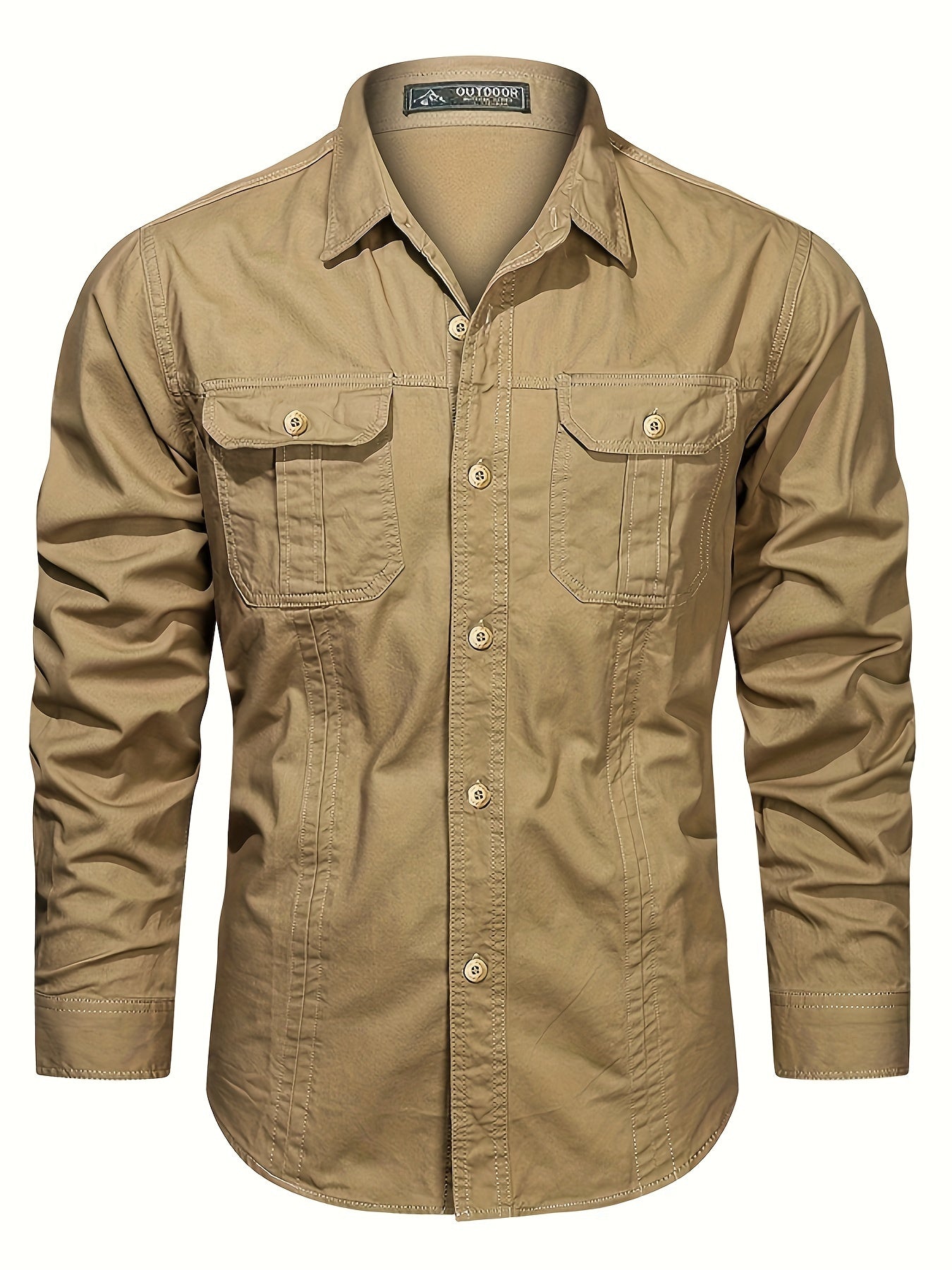 Herrskjorta Outdoor Casual med Fickor – Långärmad, Allround och Stilren