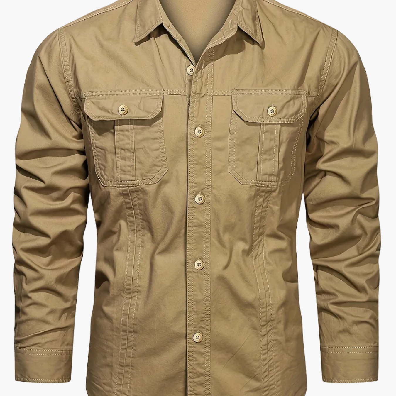 Herrskjorta Outdoor Casual med Fickor – Långärmad, Allround och Stilren