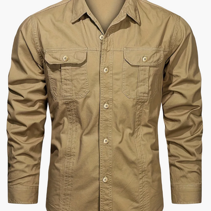 Herrskjorta Outdoor Casual med Fickor – Långärmad, Allround och Stilren