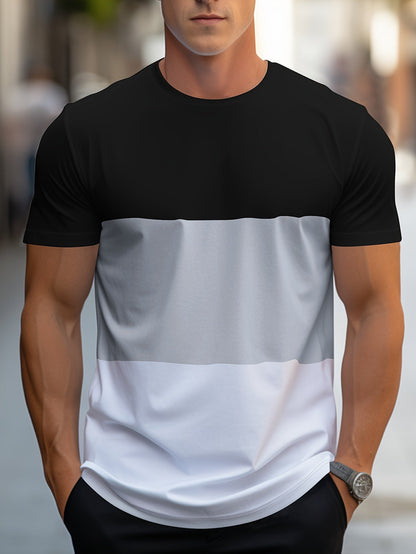Herr T-shirt med färgblock – Modern och avslappnad stil för vardagsbruk