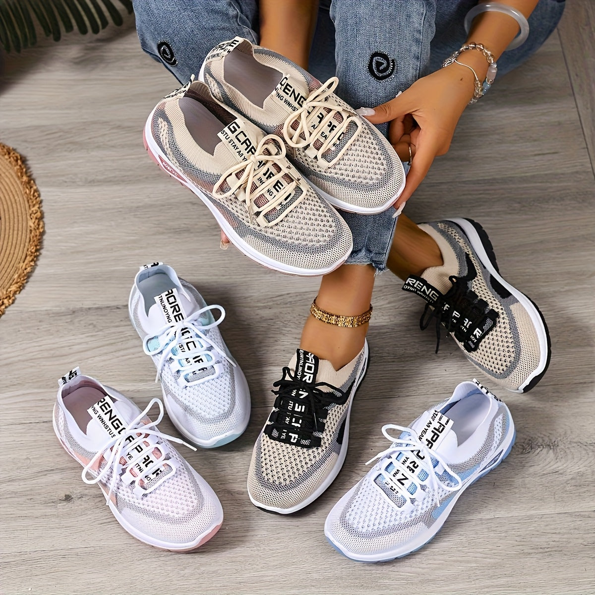 Dam Sneakers Sportiga Promenadskor Vardag Låg Modell